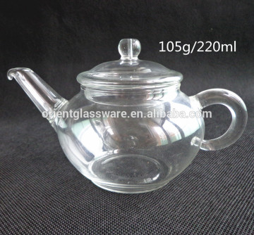 High quality 220ml handmade borosilicate glass tea pot