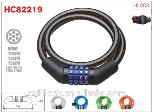 HC82219 colorful anti-theft combination bike lock