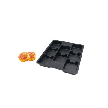 Vacuum formed black plastic blister food tray