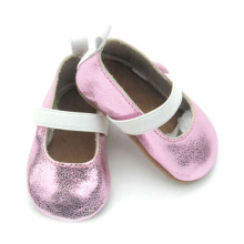Zapatos de vestir de bebé de cuero genuino con banda elástica al por mayor