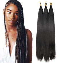 22inch synthetic silky bone straight hair bulk crochet braiding hair braid silky straight pre stretched braiding hair bulk