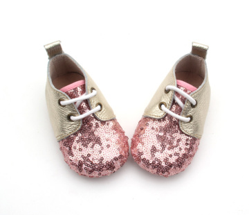 Wholesale Honey Girl Shoes Pink Sequins Girls Oxford Shoes