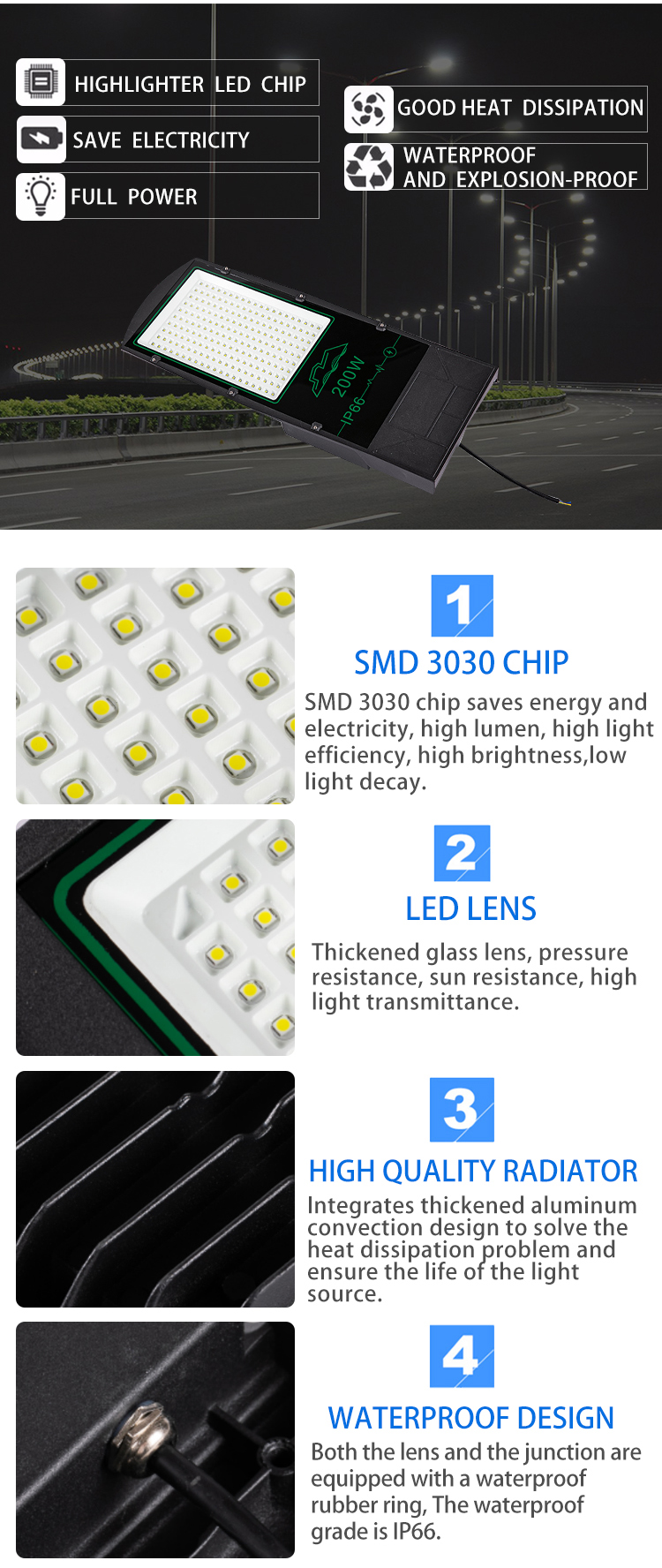 Winmic high performance led street lamp