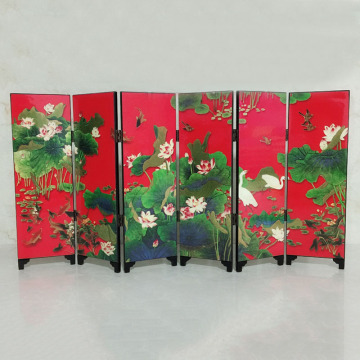 1 Pcs Wooden Chinese Vintage Retro Small Mini Folding Panel Screen Room Divider