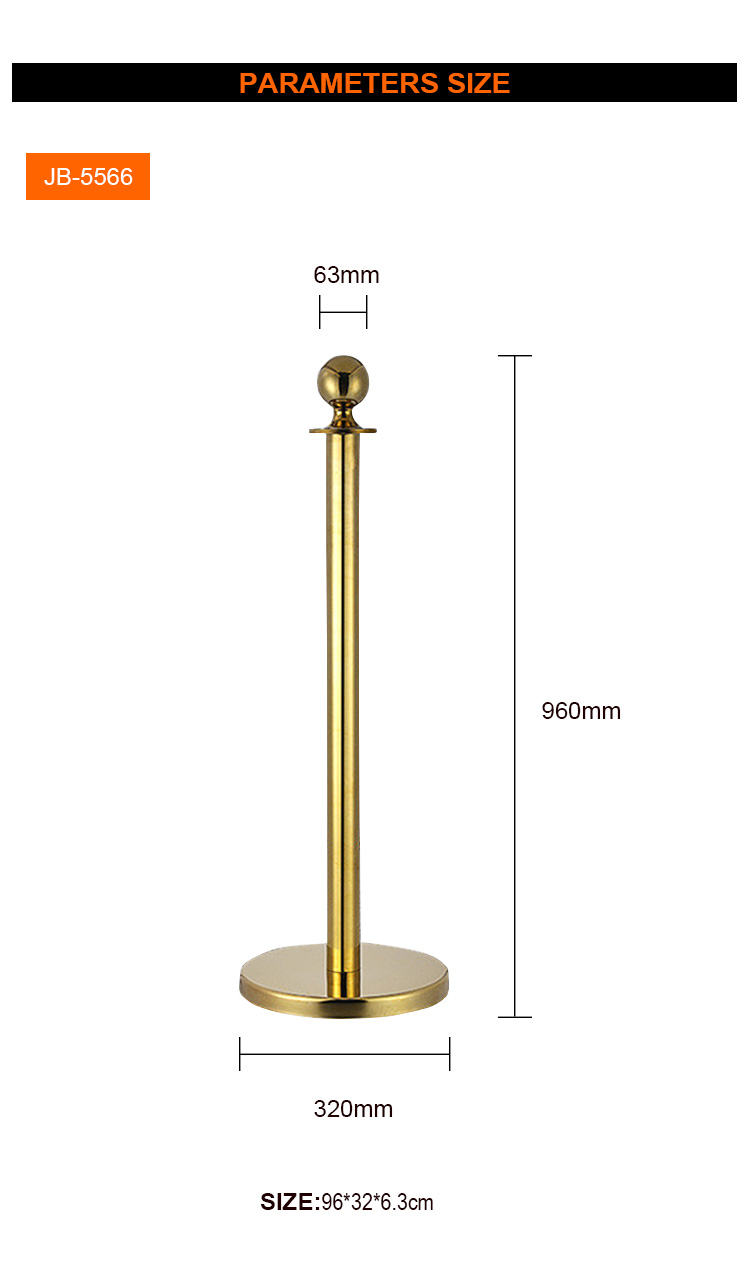 Hot sale cheap price stainless queue management pole for Public place queue manager belt stanchion