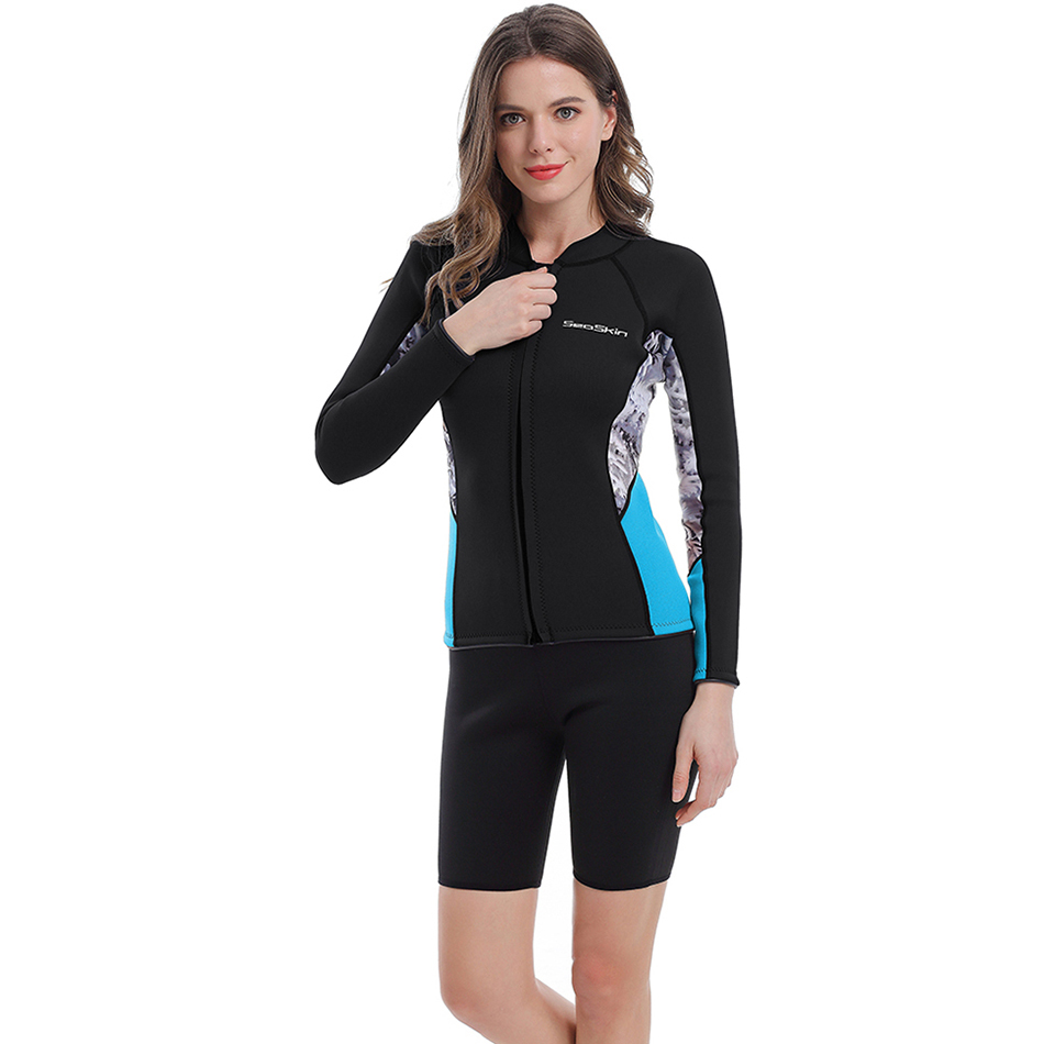 Seaskin Berkualitas Tinggi 2mm Lengan Panjang Wanita Springwetsuit