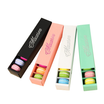 scatola di imballaggio per macarons con cassetto da 6 pacchi macaron personalizzata