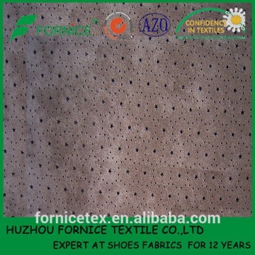 China manufacturer Punching patterned micro suede fabric with holes