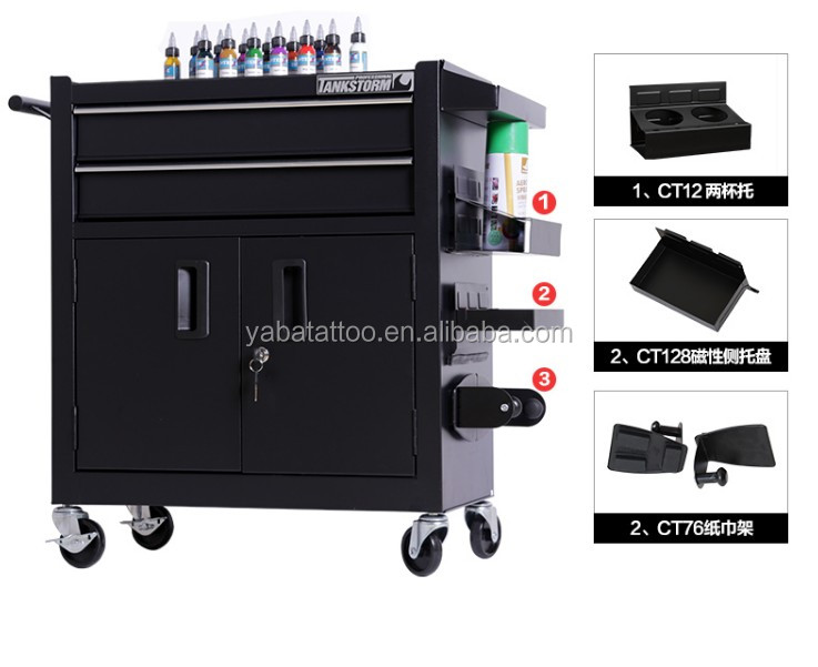 Yaba Seven Colors & Big-Capacity Tattoo Tool Working Station Box Cabinet