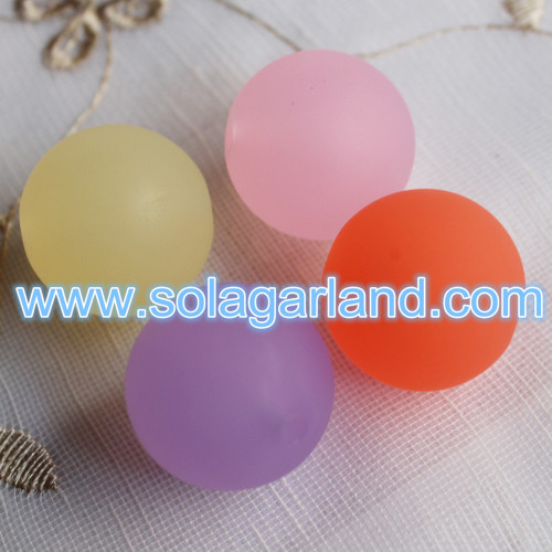 Perles de style en caoutchouc de couleur de gelée en plastique acrylique de 6-30MM perles breloques rondes en vrac