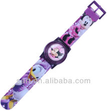 purple cartoon image watch with cover