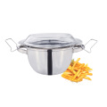 Casserole à frites en acier inoxydable avec panier