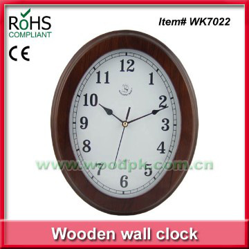 2014 wholesale oval shape quartz wooden wall clock different shape