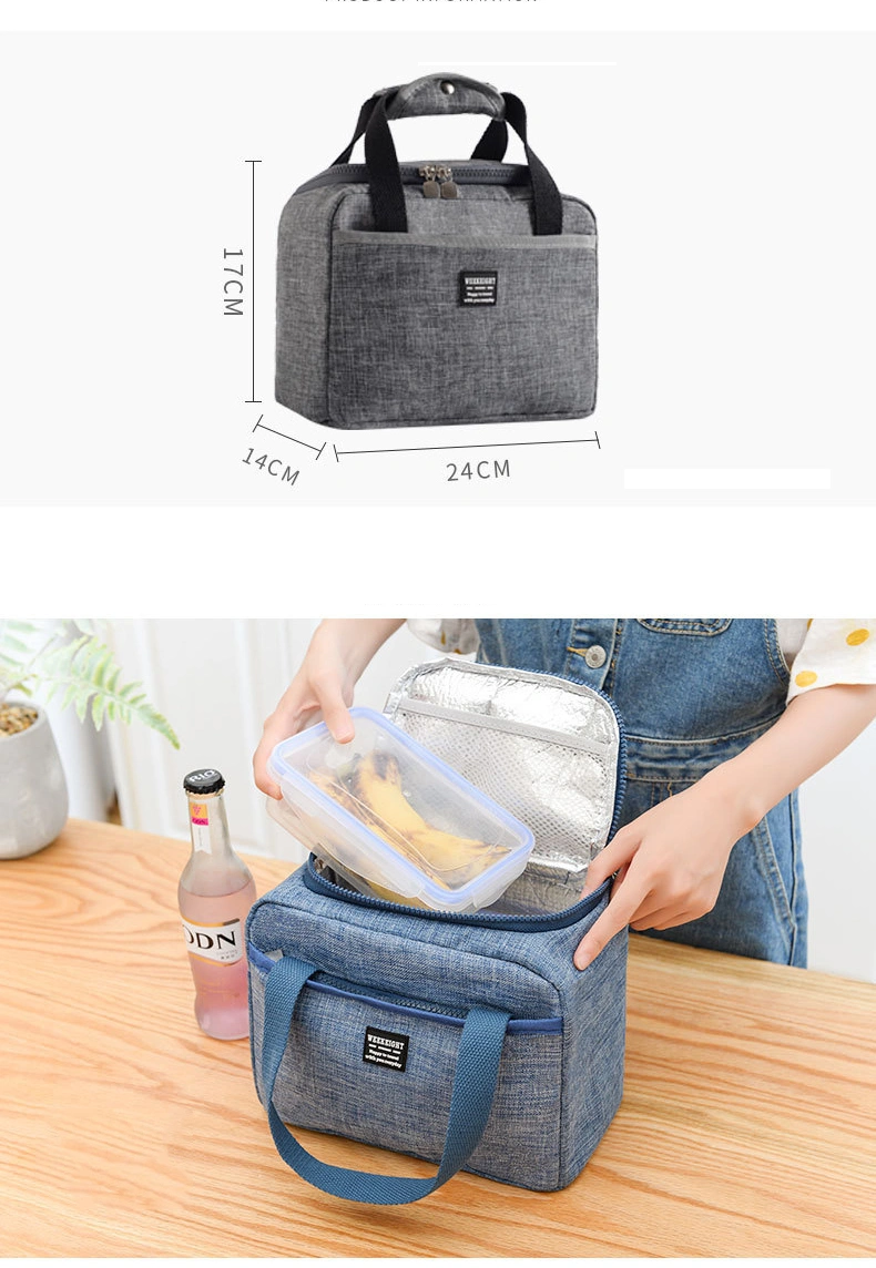 Portable Fashion Aluminum Foil Oxford Custom Lunch Cooler Bag Lunchbag