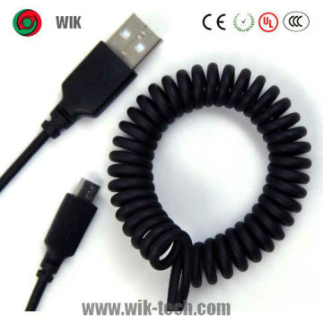 wik mini USB2.0 charging usb coiled cable