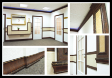 Wooden & Marble Color Decorative PS Moulding Baseboard Skirting Architrave