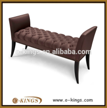 Solid beech wood bed end stool hotel furniture