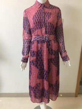 Printed Chiffon Dress Waist Belt