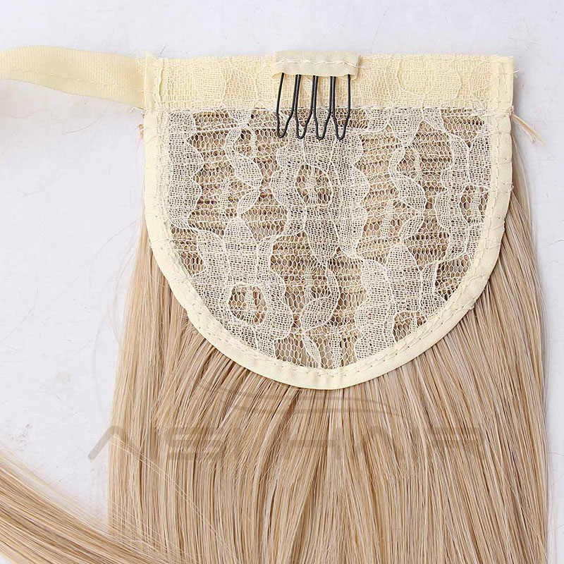 Wholesale Long Straight Wrap Around Ponytails Extension Synthetic Hair Drawstring Ponytail Hair Wigs