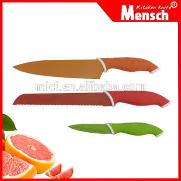 3pcs multi color knife set with wholesale cheap knife