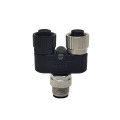 M12 macho a 2m12 conector de divisor y femenino