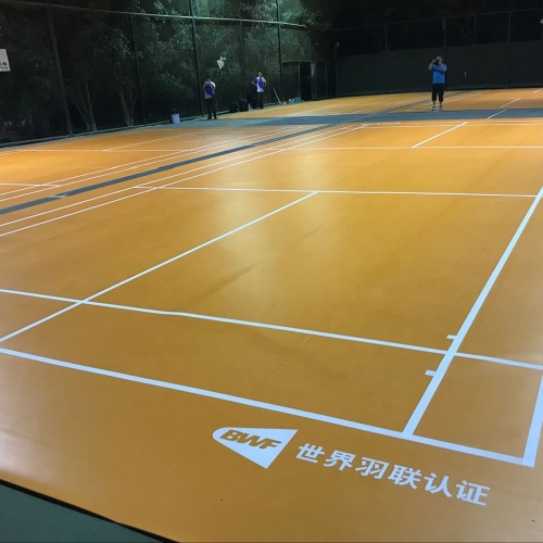 Lapangan bulu tangkis Enlio lantai pvc roll Lantai plastik olahraga BWF untuk lapangan bulu tangkis