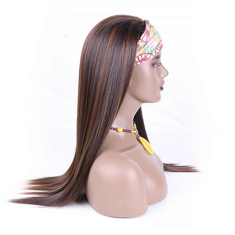 Julianna Kanekalon Headband Wig Black Woman Body Wave 22 inch Black 1B/27 Bone Straight Synthetic Headband Wig headband Wigs