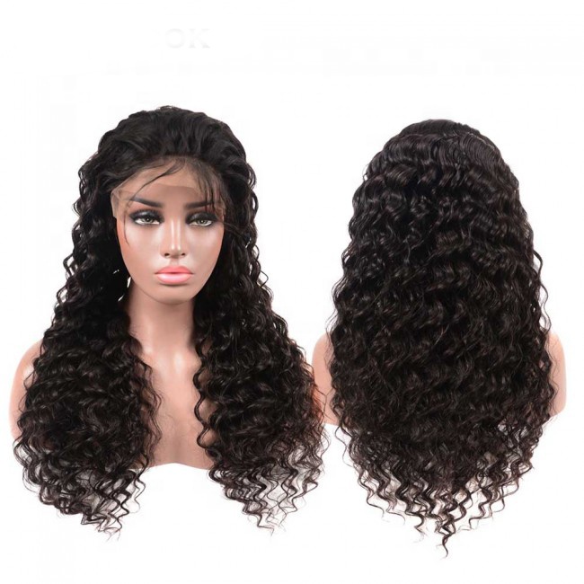 Huashuo 50% OFF Glueless Lace Human Hair Wigs For Black Women, Indian Virgin Hair Wigs Water Wave Lace Front Wigs With Baby Hair