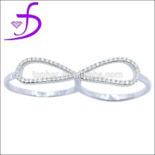 Unique 925 sterling silver double finger rings for women