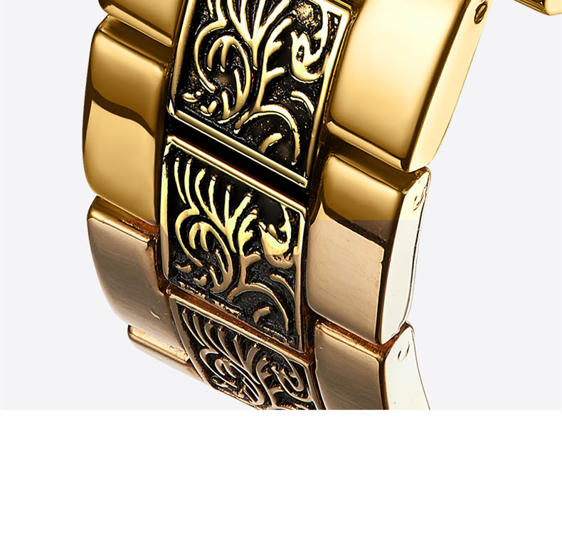 ONOLA 3814 Retro Watch Men Watches Luxury Gold Business Wristwatches Stainless Steel Relogio Masculino