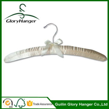 Satin padded ivory color clothes hanger