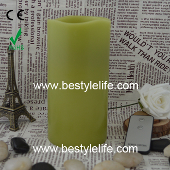 Remote Control green Led Holiday Candle