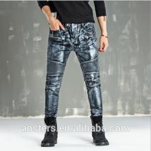 customize fashion gold coating jeans locomotive man jeans negotiate price