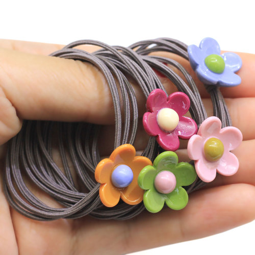 100 Stücke Haargummis Floral Sonnenblume Gummibänder Mädchen Ring Kinder Haargummi Pferdeschwanz Halter Haarschmuck Headwear