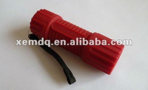9LED rubber material flashlight