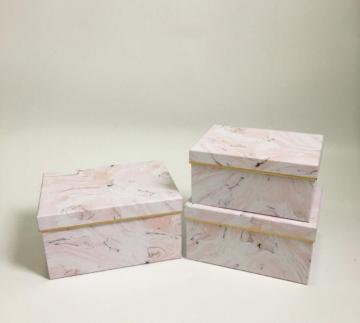 Marble pattern rectangle gift boxes with lids