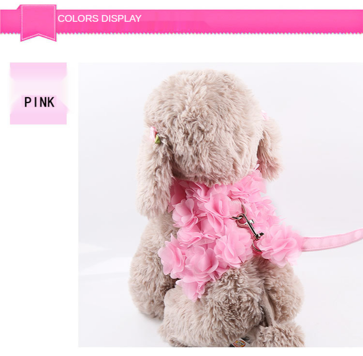 New Style Dog Rope Supplies Three-dimensional Flowers Leash Dog Cat Pet Traction Rope Wholesale