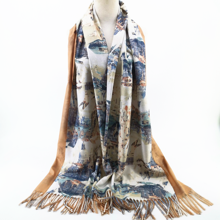 ready to ship winter warm  wrap striped  crinkle scarf