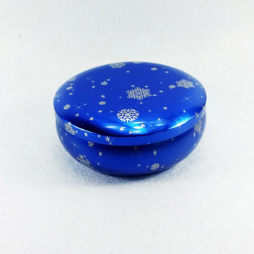 2 piece forming shaped Round Flower tea tin