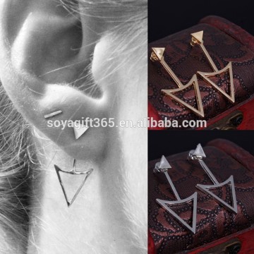 Hollow Triangle Earrings Punk Style Metal Ear Stud