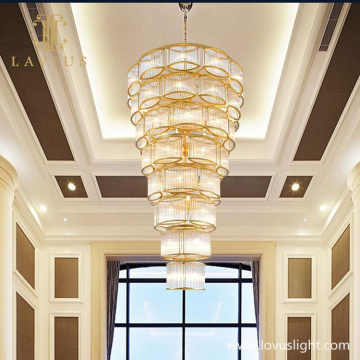 2022 Golden lobby chandelier Custom lobby chandelier High luxury lobby chandelier