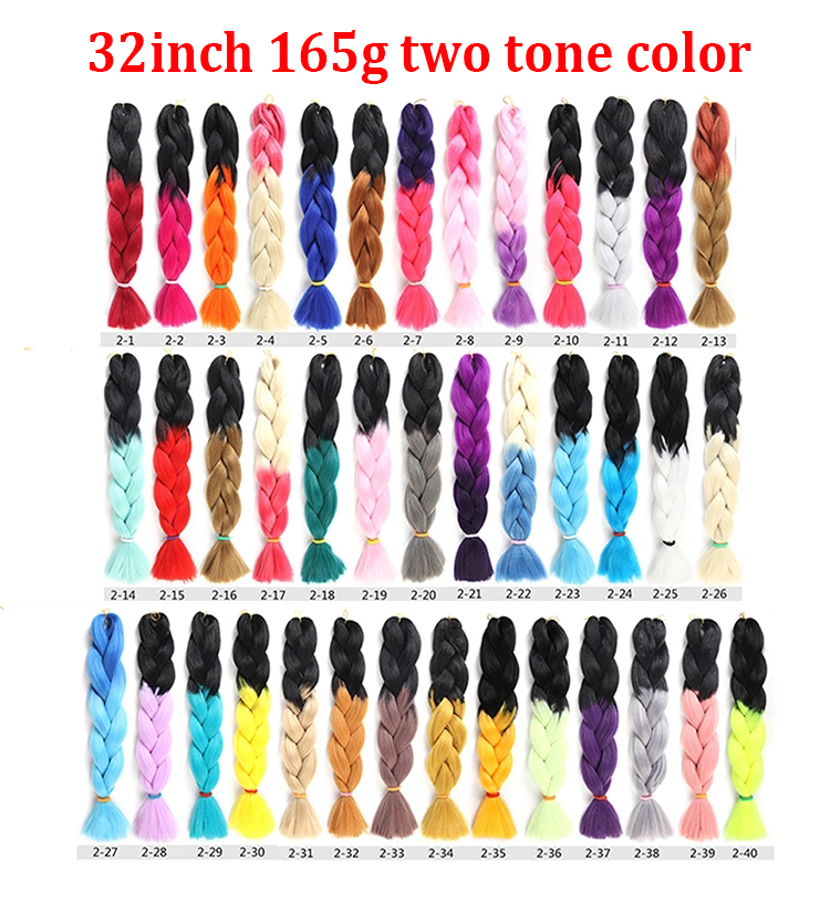 Wholesale packaging Synthetic Jumbo Braid 100 Color 24 inch Jumbo Braiding Hair