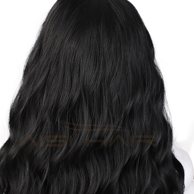 Bang Body Wave Heat Resistant Fiber Cosplay Wigs Long Nature Black Synthetic for White Black Women Wigs