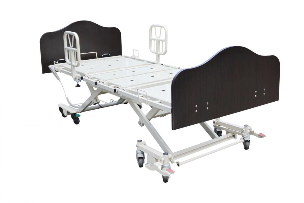 Electric Medical Bed with Barriers and Pole