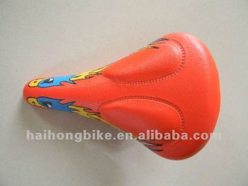 Orange cartoon drawing plastic baby bicycle saddle