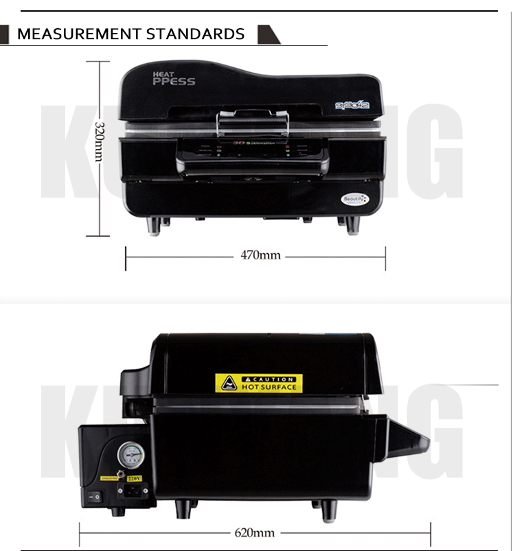 ITEM NO.TML15100-Magnetometric T-shirt heat press machine 38*38CM