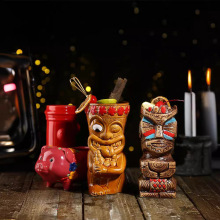 Hawaiian Black Skulls Fire Cup Ceramic Mug