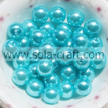 6MM décoration en gros ABS perle perles de boule en plastique bleu clair pour la robe de mariée de vêtement