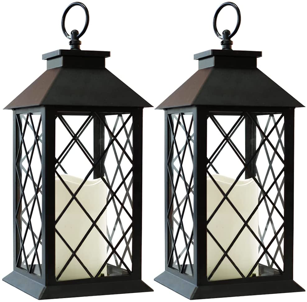 Lantern Lilin Vintage dengan LED Flickering Flameless Lilin