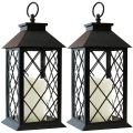 Vintage Candle Lantern med LED -flimrande flamlöst ljus